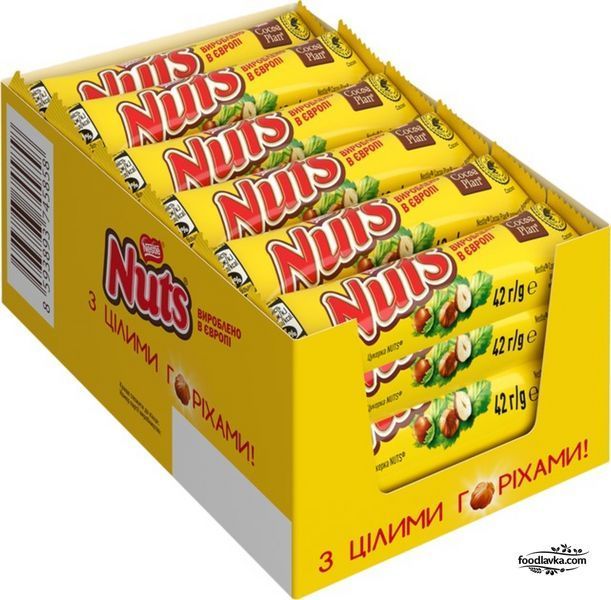 Шоколадний Батончик 42г Nuts 25390253906 фото