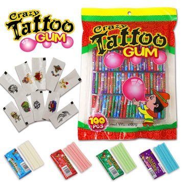 Жувальна гумка Crazy Tatoo Gum з тату 100 шт 253902539056 фото